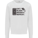 Eat Sleep Hockey Repeat Street Ice Funny Mens Sweatshirt Jumper White