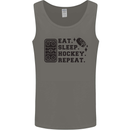 Eat Sleep Hockey Repeat Street Ice Funny Mens Vest Tank Top Charcoal