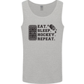Eat Sleep Hockey Repeat Street Ice Funny Mens Vest Tank Top Sports Grey