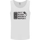 Eat Sleep Hockey Repeat Street Ice Funny Mens Vest Tank Top White