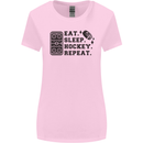 Eat Sleep Hockey Repeat Street Ice Funny Womens Wider Cut T-Shirt Light Pink