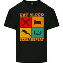 Eat Sleep Scuba Repeat Funny Scuba Diving Diver Mens Cotton T-Shirt Tee Top Black