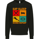 Eat Sleep Scuba Repeat Funny Scuba Diving Diver Mens Sweatshirt Jumper Black