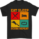 Eat Sleep Scuba Repeat Funny Scuba Diving Diver Mens T-Shirt 100% Cotton Black