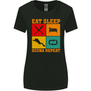 Eat Sleep Scuba Repeat Funny Scuba Diving Diver Womens Wider Cut T-Shirt Black