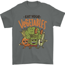 Eat Your Vegetables Funny Vegan Vegetarian Mens T-Shirt 100% Cotton Charcoal