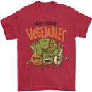 Eat Your Vegetables Funny Vegan Vegetarian Mens T-Shirt 100% Cotton Red