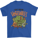Eat Your Vegetables Funny Vegan Vegetarian Mens T-Shirt 100% Cotton Royal Blue