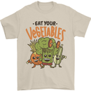 Eat Your Vegetables Funny Vegan Vegetarian Mens T-Shirt 100% Cotton Sand