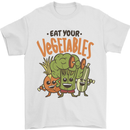 Eat Your Vegetables Funny Vegan Vegetarian Mens T-Shirt 100% Cotton White