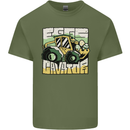EggsCavator Funny Easter Excavator Mens Cotton T-Shirt Tee Top Military Green
