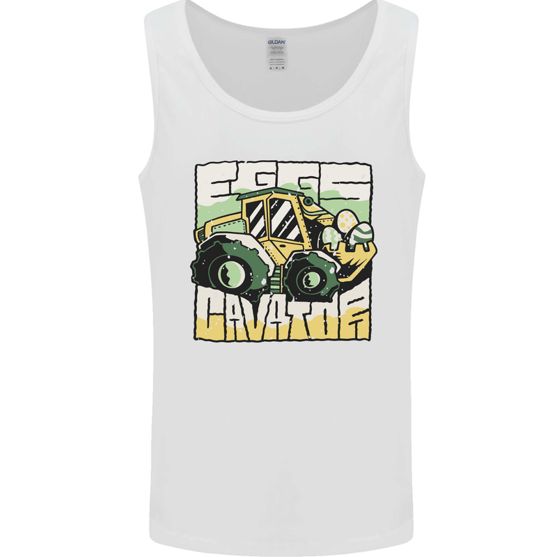 EggsCavator Funny Easter Excavator Mens Vest Tank Top White