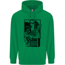Electric Guitar Mona Lisa Rock Music Player Childrens Kids Hoodie Irish Green
