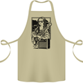 Electric Guitar Mona Lisa Rock Music Player Cotton Apron 100% Organic Khaki