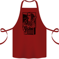 Electric Guitar Mona Lisa Rock Music Player Cotton Apron 100% Organic Maroon