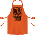 Electric Guitar Mona Lisa Rock Music Player Cotton Apron 100% Organic Orange