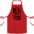 Electric Guitar Mona Lisa Rock Music Player Cotton Apron 100% Organic Red