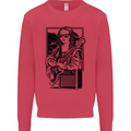 Electric Guitar Mona Lisa Rock Music Player Kids Sweatshirt Jumper Heliconia