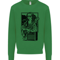Electric Guitar Mona Lisa Rock Music Player Kids Sweatshirt Jumper Irish Green