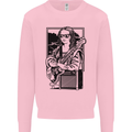 Electric Guitar Mona Lisa Rock Music Player Kids Sweatshirt Jumper Light Pink