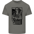 Electric Guitar Mona Lisa Rock Music Player Kids T-Shirt Childrens Charcoal