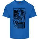 Electric Guitar Mona Lisa Rock Music Player Kids T-Shirt Childrens Royal Blue