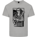 Electric Guitar Mona Lisa Rock Music Player Kids T-Shirt Childrens Sports Grey