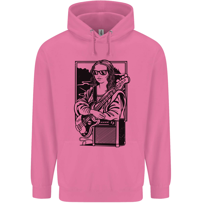 Electric Guitar Mona Lisa Rock Music Player Mens 80% Cotton Hoodie Azelea