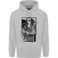 Electric Guitar Mona Lisa Rock Music Player Mens 80% Cotton Hoodie Sports Grey