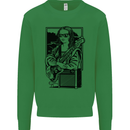 Electric Guitar Mona Lisa Rock Music Player Mens Sweatshirt Jumper Irish Green