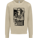 Electric Guitar Mona Lisa Rock Music Player Mens Sweatshirt Jumper Sand