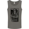 Electric Guitar Mona Lisa Rock Music Player Mens Vest Tank Top Charcoal