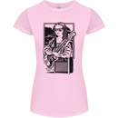 Electric Guitar Mona Lisa Rock Music Player Womens Petite Cut T-Shirt Light Pink