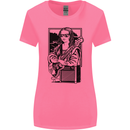Electric Guitar Mona Lisa Rock Music Player Womens Wider Cut T-Shirt Azalea