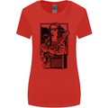 Electric Guitar Mona Lisa Rock Music Player Womens Wider Cut T-Shirt Red