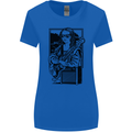 Electric Guitar Mona Lisa Rock Music Player Womens Wider Cut T-Shirt Royal Blue
