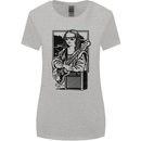 Electric Guitar Mona Lisa Rock Music Player Womens Wider Cut T-Shirt Sports Grey