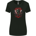 Electric Guitar Skull Heavy Metal Rock Music Womens Wider Cut T-Shirt Black