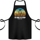 Electrician Here to Strip Funny Sparky Cotton Apron 100% Organic Black
