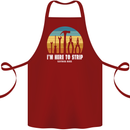Electrician Here to Strip Funny Sparky Cotton Apron 100% Organic Maroon