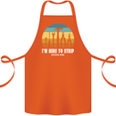 Electrician Here to Strip Funny Sparky Cotton Apron 100% Organic Orange