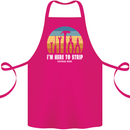 Electrician Here to Strip Funny Sparky Cotton Apron 100% Organic Pink
