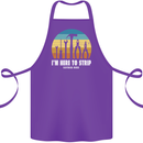 Electrician Here to Strip Funny Sparky Cotton Apron 100% Organic Purple