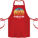 Electrician Here to Strip Funny Sparky Cotton Apron 100% Organic Red