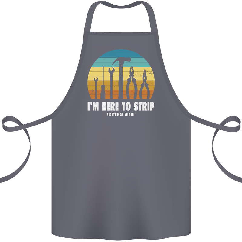 Electrician Here to Strip Funny Sparky Cotton Apron 100% Organic Steel