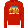 Electrician Here to Strip Funny Sparky Kids Sweatshirt Jumper Bright Red
