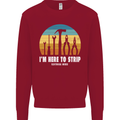 Electrician Here to Strip Funny Sparky Kids Sweatshirt Jumper Red