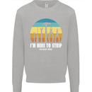 Electrician Here to Strip Funny Sparky Kids Sweatshirt Jumper Sports Grey