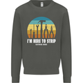 Electrician Here to Strip Funny Sparky Kids Sweatshirt Jumper Storm Grey