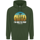 Electrician Here to Strip Funny Sparky Mens 80% Cotton Hoodie Forest Green